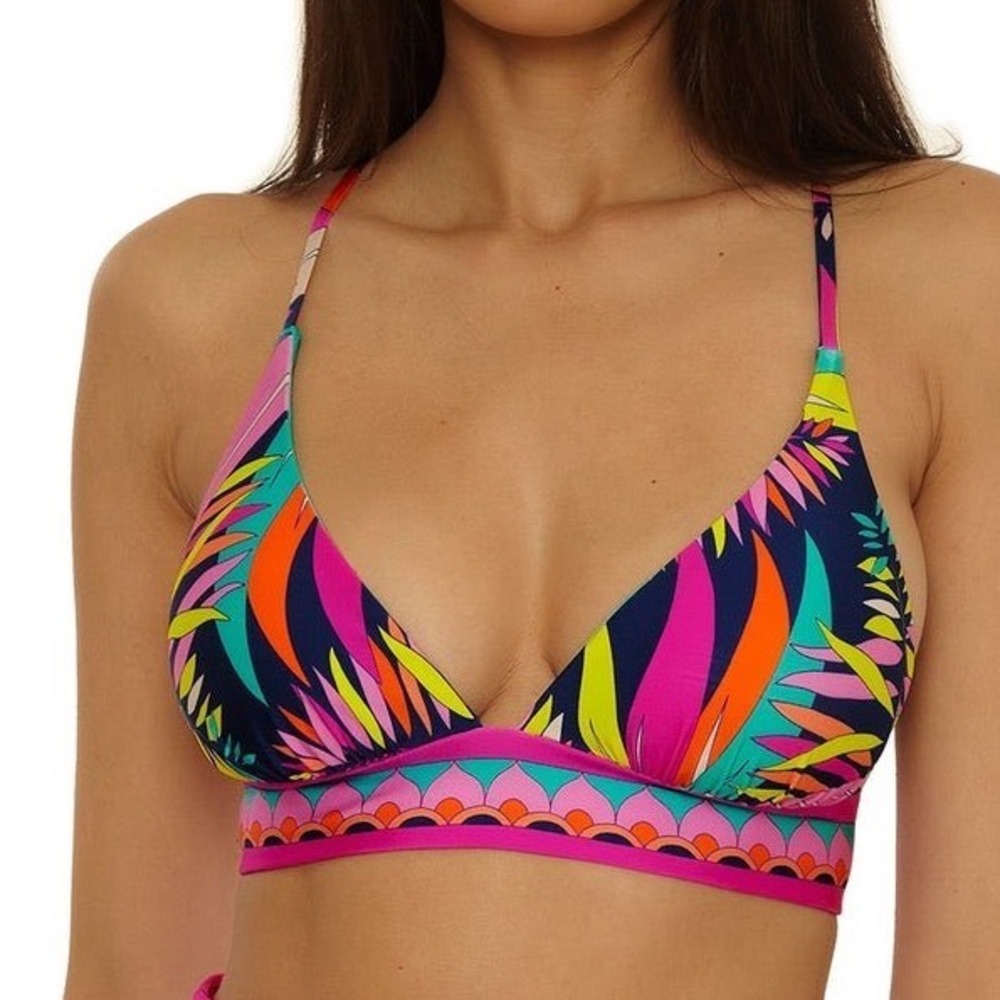 Trina Turk Paralia Reversible Halter Bikini Top Women's Size 6
